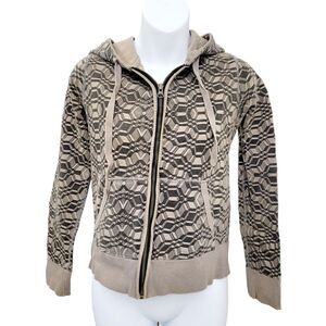 Y2K Elwood Grey Funny Pattern Hoodie Jacket Size: XS